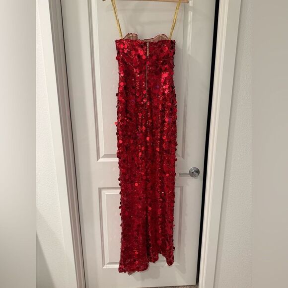 NWOT BRONX AND BANCO FARAH RED STRAPLESS GOWN - Picture 15 of 15